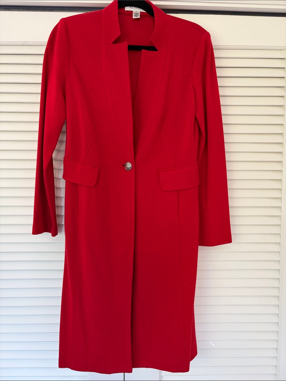 St. John Collection Red Longline Suit Coat